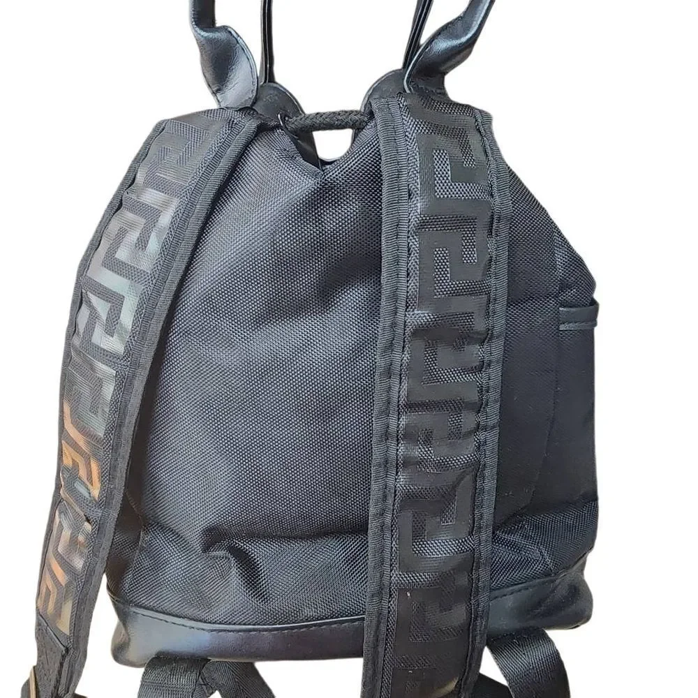 Versace Parfums Black Nylom Backpack